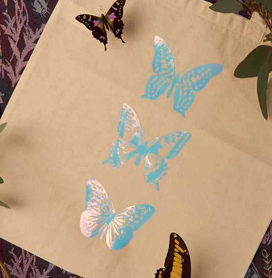 Butterfly Holographic Cotton Tote